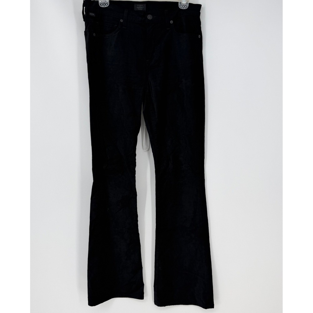 Citizens of Humanity Emanuelle Slim Boot Jeans Womens 28 Black Velour Velvet